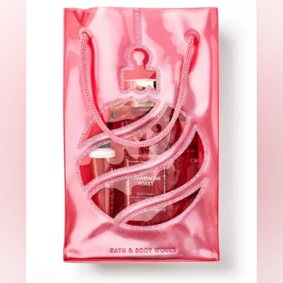 🏷️NEW Bath & Body Works Champagne Toast Holiday Gift Bag, Set of 4 Items - Picture 2 of 11
